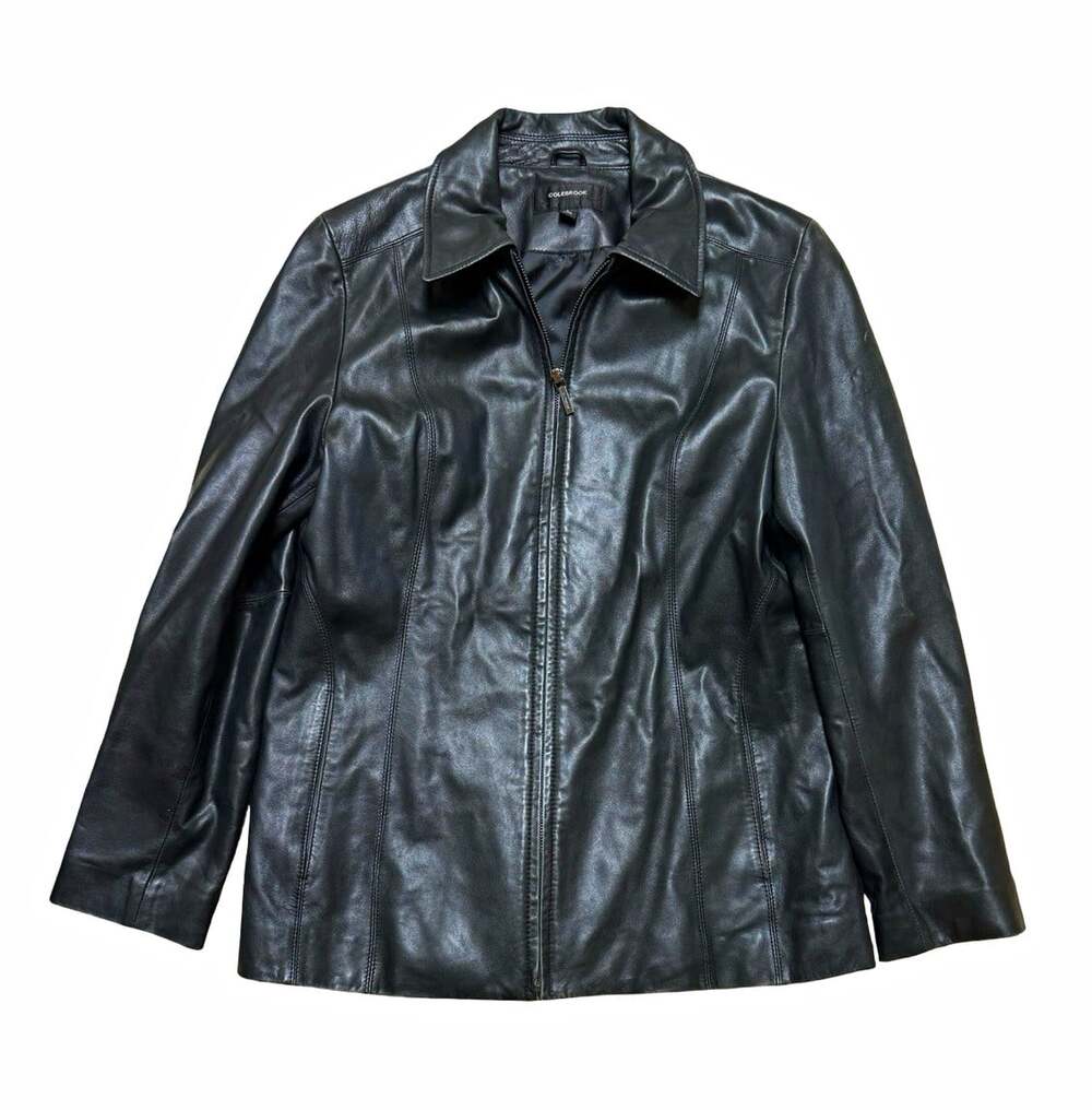 Colesbrook Black Zip Front Collared Lined Short Jacket Women’s Size L